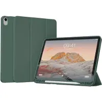 Accezz Coque tablette portefeuille Smart Silicone Apple iPad Air 11 pouces (2026) M4 / (2025) M3 / (2024) M2 / Air 5 (2022) / Air 4 (2020) - Vert foncé