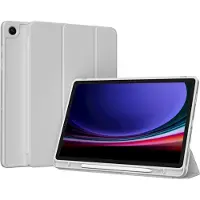 Accezz Coque tablette portefeuille Smart Silicone Samsung Galaxy Tab A9 Plus - Gris