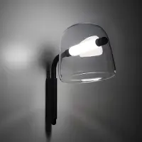 Brokis Mona Applique Medium (PC970) | Transparent Glass (CGC23) | Black matte powder coated metal (CCS846)