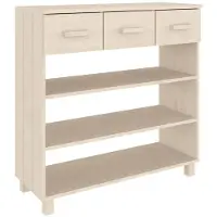 vidaXL Table console HAMAR Marron miel 90x35x90 cm Bois massif de pin