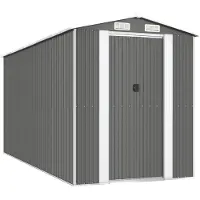 vidaXL Abri de jardin 192x440x223 cm acier galvanisé gris clair