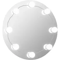 vidaXL Miroir mural avec éclairage LED rond en verre