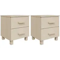 vidaXL Tables de chevet HAMAR 2pcs Marron miel 40x35x44,5cm Bois