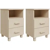 vidaXL Tables de chevet HAMAR 2 pcs Marron miel 40x35x62cm Bois massif