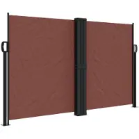 vidaXL Marquise latérale extensible brun 140x1000 cm