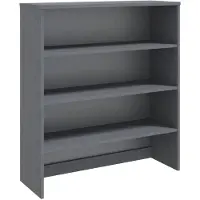 vidaXL Partie supérieure du highboard HAMAR gris foncé 90x30x100 cm bois massif