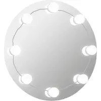 vidaXL Miroir mural avec éclairage LED rond en verre