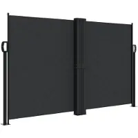 vidaXL Store latéral extensible noir 140x1200 cm