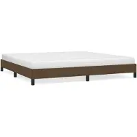 vidaXL Cadre de lit sans matelas brun foncé 200x200 cm Tissu