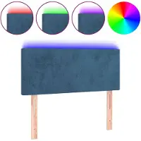 vidaXL Tête de lit LED bleu foncé 80x5x78/88 cm velours