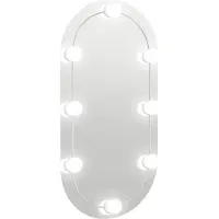 vidaXL Miroir avec lampes LED 80x40 cm Verre Ovale