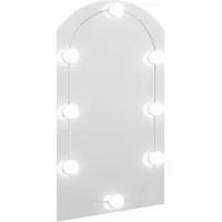 vidaXL Miroir avec lampes LED 70x40 cm verre arqué