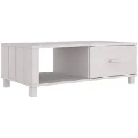 vidaXL Table basse HAMAR blanc 100x55x35 cm pin massif