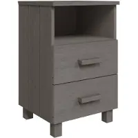 vidaXL Table de chevet HAMAR Gris clair 40x35x62 cm Bois de pin massif