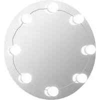 vidaXL Miroir mural avec éclairage LED rond en verre
