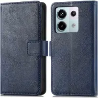 IMoshion Étui de télephone portefeuille de luxe Xiaomi Redmi Note 13 Pro (5G) / Poco X6 - Bleu foncé