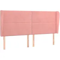 vidaXL Tête de lit avec oreilles rose 203x23x118/128 cm velours
