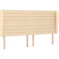vidaXL Tête de lit avec oreilles Crème 183x23x118/128 cm Tissu