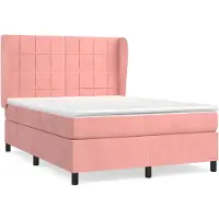 vidaXL Lit boxspring avec matelas rose 140x190 cm velours