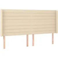 vidaXL Tête de lit avec oreilles Crème 183x16x118/128 cm Tissu