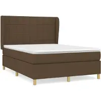 vidaXL Lit boxspring avec matelas brun foncé 140x190 cm Tissu