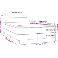 vidaXL Lit boxspring avec matelas noir 120x190 cm Tissu
