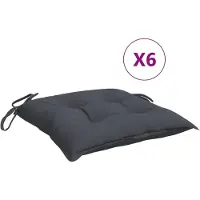 vidaXL Coussins de chaise lot de 6 anthracite 50x50x7 cm tissu oxford