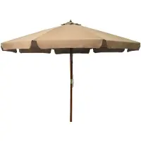 vidaXL Parasol avec mât en bois 330 cm Taupe