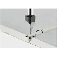 Festool 491000 - Fraise pour plaques de plâtre HW S8 D12,5/45°