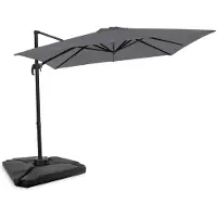 Vonroc Parasol Porte-à-faux Pisogne 300x300cm - Premium parasol - Gris | Incl. Dalles de parasol remplissables.