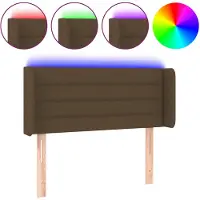 vidaXL Tête de lit LED brun foncé 83x16x78/88 cm Tissu
