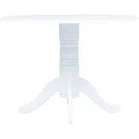vidaXL Table de salle à manger blanche 106 cm en bois de caoutchouc massif