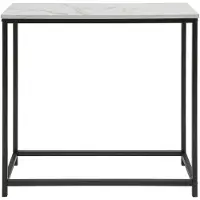 SoBuy Table console - Plateau blanc - Cadre métal noir - 80x75x30cm - Industriel - FSB29-SCH