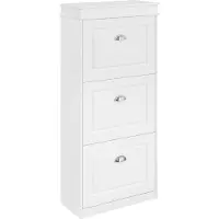 SoBuy Armoire à Chaussures 3 Abattants Blanc