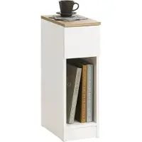 SoBuy Table de Chevet avec Tiroir - Blanc FBT111-WN