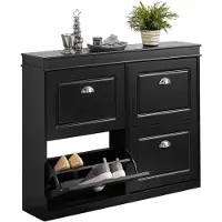SoBuy Meuble à chaussures FSR79-SCH avec 4 tiroirs - 105 x 24 x 82 cm - Noir