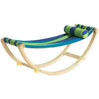 SoBuy Hamac enfant avec arrêt de sécurité - - 120 x 46 x 36 cm - Confortable et sécurisé - Vert et bleu