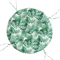 vidaXL Coussin Rond À Motif De Feuilles Ø 100 X11 Cm Tissu Oxford