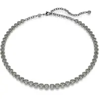 Swarovski Collier Imber Tennis, Taille Ronde, Gris, Métal Plaqué Ruthénium