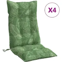 vidaXL Coussins de chaise à dossier haut lot de 4 modèle de feuille