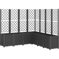 vidaXL Jardinière avec treillis noir 160x160x140 cm PP