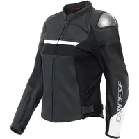 Dainese Rapida Femme Veste en cuir (IT46) Noir/Blanc 40