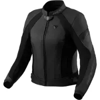 REV'IT! Xena 4, veste en cuir perforé femmes ,Noir/Gris Foncé ,42