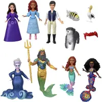 Mattel Disney La Petite Sirène Ensemble de petites poupées et d'amis de la terre et de la mer HND30