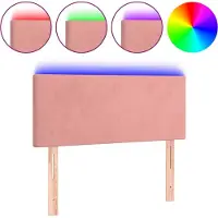 vidaXL LED Tête de lit rose 100x5x78/88 cm velours