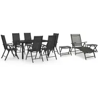 vidaXL ensemble de jardin 10 pièces noir et anthracite