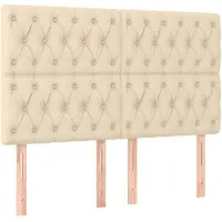 vidaXL Têtes de lit 4 pcs. Crème 80x7x78/88 cm Tissu