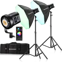 Bresser Kit duo de lumières LED COB BR-135RGB