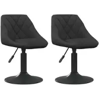 vidaXL Chaise de salle à manger 2 pcs. Pivotantes Noir Velours