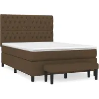 vidaXL Lit boxspring avec matelas brun foncé 140x190 cm Tissu